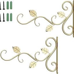 CALANDIS™ Wall Hanging Bracket Iron Hook Fence Deck Porch Garage Balcony Leaf Golden | Plant Hooks & Hangers | Plant Care, Soil & Accessories | Gardening Supplies | Yard, Garden & Outdoor Living-image-72