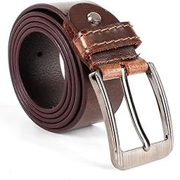 Premium Genuine Leather Belt for Men Jeans & Pants Wear Belt Classic Design Texture Formal & Casual Waist Belt (Color - Brown)-image-59
