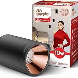 Murphy 10W Black Body Cylindrical Surface Mounted Spot Light Down Light (Cool White, Pack of 1)(Aluminium)-image-18