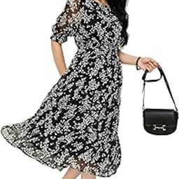 Women's Fit and Flare Above The Knee Dress-image-15
