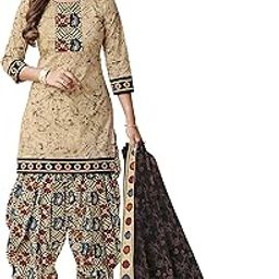 Cotton Printed Readymade Salwar Suit For Women(MIRAANSG1313, Multi-Coloured)-image-1