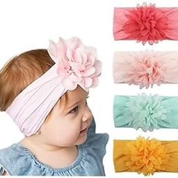 6 pcs Baby Girls Hair Bow Headbands Nylon Flower Hairband Blossoms Hair Accessories 6PCS for Newborn Infant Toddlers-image-99