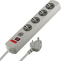 MX 180° Rotatable 4 Way Output Universal Socket with Spike Guard Surge Protector, Master Switch, Fuse, LED Indicator Extension Board, 1.5 Meter-10