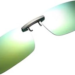 Unisex Polarized Clip On Flip Up UV400 Driving Rectangle Sunglasses Light Green- Pack of 1-image-81
