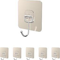 Xpandio Large Adhesive Hooks for Hanging Heavy Duty Wall Hooks 22 lbs Self Adhesive Towel Waterproof Golden for Bags Bathroom Shower Outdoor Kitchen Cups Door Coat Sticky Hooks (Pack of 5)-image-3