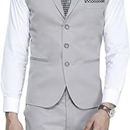 Men's Single Breast Three Button Slim Fit Formal/Party Waist Coat-image-83