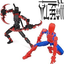 RAMONI Action Figure Toys, 2Pcs Action Figures, Polyarticular Movable Dummy 13 Action Figures 3D Printed Toys, High Degree & Freedom Multi Articular T13 Action Figure for Desktop Decoration-24