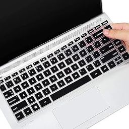 OJOS Silicone Skin Keyboard Protector Cover for HP Pavilion x360 Convertible 14-dh1178TU 14-dh1026tx 14-inch Laptop - Black-12