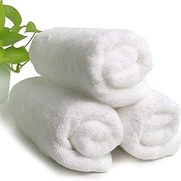 HEELIUM Bamboo Hand Towel | Ultra Absorbent & Anti-Bacterial | 3X Softer Than Cotton Towels | 65 X 40 cm - 600 GSM | Pack of 3 - White-image-5