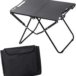 Folding Camping Table Multifunctional Desk Outdoor Table for Yard BBQ Hiking Black| Camping Chair | Folding Camping Chair-image-22