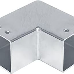 8 PCS 2″x 2″ Square Tube Fittings - 2 Way Connector, L Shape 90 Degree Square Tube Joints Elbow Corner Connector Fence Guardrail End Rails Clamps for 50.8mm OD Square Tubing-image-77