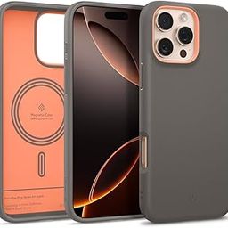 CASEOLOGY by Spigen Nano Pop Mag for iPhone 16 Pro Case [Soft & Dust Free Material] Magnetic Military Grade Drop Protection Back Cover Case for iPhone 16 Pro (TPU and PC | Papaya Gray)-picture-18