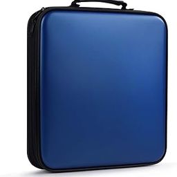 DVD Storage CD Case Holder: 160 Capacity CD Sleeves Black Disc Cases Binder for Car - CD Hard Organizer Box - Large DVD Wallet for Movie/Music/Game & Portable CD Book, Blue, Utilitarian-image-82