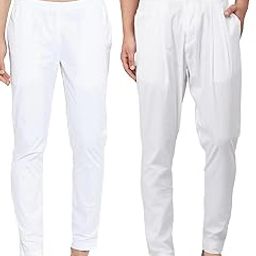 Men White Solid Pure Cotton Men's Pyjama (Pack of 2)_SDCBPJ158M-26