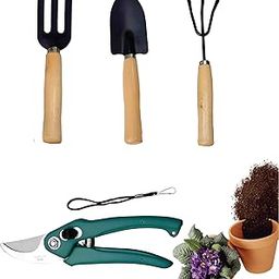 GROWTOP Gardening Tools Flower Cutter|Garden Cutter/Pruner|Garden Tool Set| Wooden Handle| Hand Cultivator|Trowel|Garden Fork (Set of 4)-picture-31