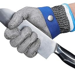 ThreeH Protective Gloves for Cutting Chopping Slicing Meat Processing Stainless Steel Cut Resistant Gloves GL09 L(One piece)-image-100