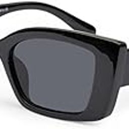 Full Rim Cat-Eye Sunglasses | UV Rays & Sun-Glare Protection | Black Frame & Grey Lenses | TR90 Frame & CR-39 Lens | Women Sunglasses (58028)-image-60