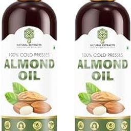 NATURAL EXTRACTS WITH DEVICE OF PLANT AND LEAVES Organic Cold Pressed Sweet Almond Oil For ALL Skin Type And Body Care Or Hair (100 ML) [Pack Of 2]-image-79
