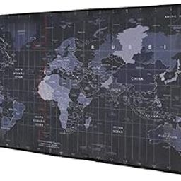 Seagull flight of fashion Large Extended XXL Gaming Mouse Pad with Non-Slip Rubber Base, Stitched Embroidery Edge Mouse Mat for Laptop, Computer & Desk - 78 x 30 x 0.3 cm - World Map-24