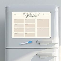 CVANU Weekly Planner Reusable Magnetic Routine & Meal Planner Vinyl Sheet with Marker & Dry Eraser on Marker's Cap for Fridge Door (12inchX18inch)_679-13
