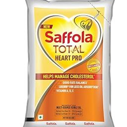 Saffola Total Oil | Heart Pro | Multi source Edible Oil (Blend of Refined Ricebran oil & Refined Sunflower oil) | Power of 6 | Helps Manage Cholesterol | 1 Litre Pouch-image-26