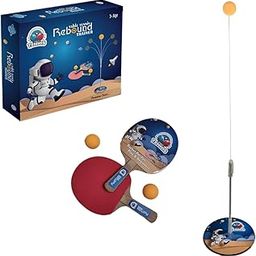BELOXY Table Tennis Trainer Toys for Kids & Adults | Rebound Rackets and Balls Base Training Practice Set | Outdoor Indoor Games for Boys & Girls (RED) (Blue)-image-4