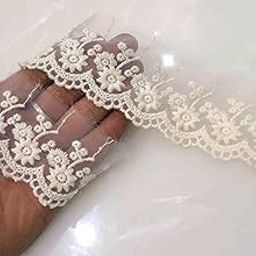 Strala White Color Dyeable Laces for Dresses, Sarees, Lehenga, Suits, Bags, Decorations, Borders, Crafts and Home Décor,Blouse (3 mtr) Design-326-picture-19