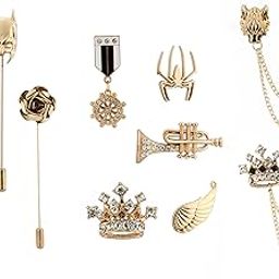 Set of 10 Metal Lapel Pins/Brooch for Mens Suit (Multicolor) KN-2018-CMB-147-image-108