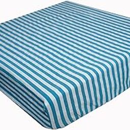 Fairy Down Fitted Full Elastic Cotton Mattress Protector Covers/Bed Cover King Bed Size (Size:72 * 72 * 7 | Color: Blue Line)-image-41