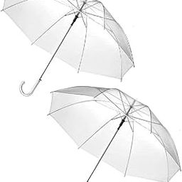 Transparent Clear Umbrella, Rain Windproof Transparent Auto Open Long Stick Umbrella for Photo Prop Travel Outdoor Events (PACK OF 2)-image-93