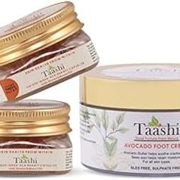 Taashi Seabuckthorn 100% Natural Vegetarian Collagen Builder Beauty Capsules (pack of 2) with Taashi Avocado Foot Cream-25