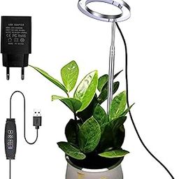GIGAWATTS Ring Plant Light with Full Spectrum 100-240V~50/60Hz AC Input 10 Levels Dimmable & 3 Modes 120° Lightning Angle USB Powered IP44 Indoor Lamp for Home Garden Balcony (Pack of 1, RGB)-picture-0