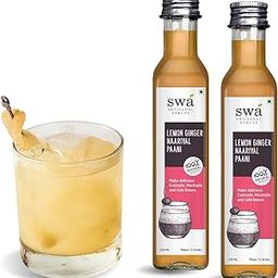 Swa Artisanal Syrups - Lemon Ginger Naariyal Paani, 100% Natural, Combo Pack of 2 Makes 24-30 Drinks, Syrup for Cocktails/Mocktails/Specialty Coffee (250ml x 2)-image-60