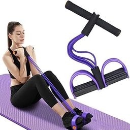 JOYSTER Pull Reducer Exercise Band, 4 Tube Resistance Trainer, Portable Yoga and Body Building Equipment, Multi-Colour-image-73
