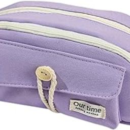 Voroly Pencil Pouch, Pencil case for Girls, Large Capacity Stationary Organizer Case, Aesthetic Pencil Case Organizer, Multipurpose Zipper Pouch for Kids & Adults (Purple)-image-79