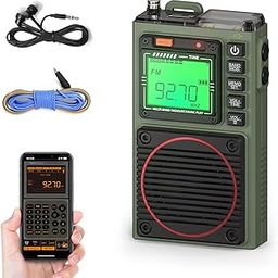 Raddy RF75A APP Control Shortwave Radio, Portable Shortwave Radios AM/FM/VHF/SW/WB Weather Radio, Pocket Radio Rechargeable w/ 9.85 Ft Wire Antenna (Army Green)-15