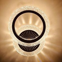FILLISKA Luxurious Acrylic Crystal Wall Lamp with Adjustable Colour Changing Function, Elegant Finish (Black CrystalRound-701)-image-54