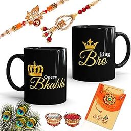 Gift Arcadia Rakhi for Brother and Bhabhi with Mug Gift Combo 330 ml, Rakshabandhan Gifts for Bhaiya Bhabhi, Rakhi Set of 2, Rakshabandhan Gift for Couple-image-48