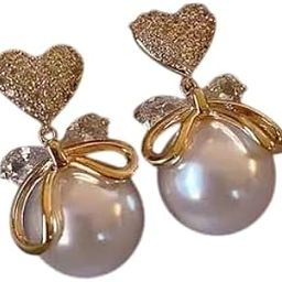 Korean Earrings For Women And Girls/Gold Plated Pearl Drop Earring/Alloy Drops & Danglers-image-1