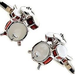 Red & White Drum Kit Cufflinks for Men-18