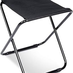 Camp Chair, Foldable Stool Light Weight Metal Material 17.5 Height Practical Foldable Stool Design Fishing Picnic Camping BBQ Beach Hunting Hiking, Climbing a Mountain Travel (Black)-image-50