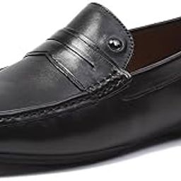 Mens Solid Slip on Genuine Leather Loafers (201804FW)-image-90