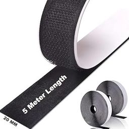 Yako Toko Double Side Self Adhesive Hook & Loop Tape Roll Size (5m Hook + 5m Loop)(20mm Width)(Black) Stick-on Tape for Picture, Tools Hanging, Other Small Items & Other Purpose-picture-19