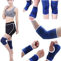 Shopeleven Ankle, Elbow, Palm, Knee Support Braces For Surgical And Sports Activity Like Hockey, Bike, Crossfit And Provides Relief. (Neoprene, Ankle Elbow Palm Knee Combo), Free Size-image-6