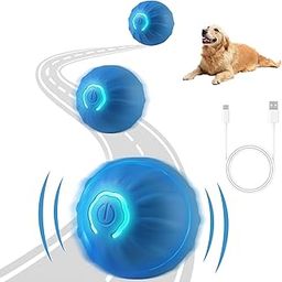 Interactive Dog Toys Ball, USB Rechargeable, Motion Activated Automatic Rolling Ball with Lights, Boredom Relief Exercise Pet Toy for Small, Medium, Large Dogs, Blue-1