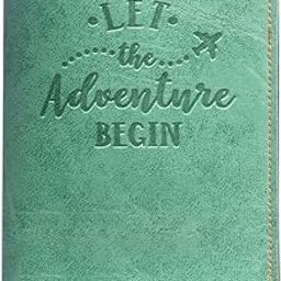 Unisex Passport Cover for Men, Women | Let The Adventure Begin | Vegan Leather Passport Holder for Travel (Green)-image-43