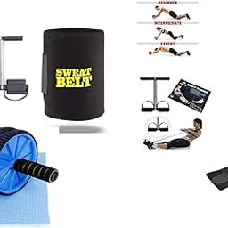 Flysch Men and Women Shoppe Double Spring Tummy Trimmer with Sweat Belt and Abdominal Ab Roller-image-39