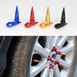 ATORSE® 4X Long Spiked Valve Stem Caps Metal Thread Kit/Set for Wheel/Tires Blue-image-56