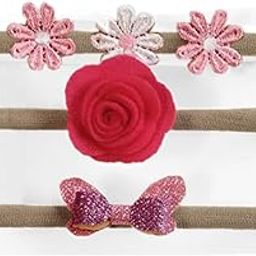 Babymoon (Set of 3) Baby Headbands Fusion, Girls Acrylic Hairbands for Newborns,Toddlers and Children - Pink-image-18
