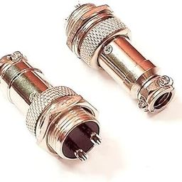 ERH India 2 Pcs 2 Pin Aviation Plug Male Female Wire Panel Metal Connector Socket Plug Metal Docking Circular Connector Cable for Lighting Systems, Environmental Controls, Power Distribution etc.-19